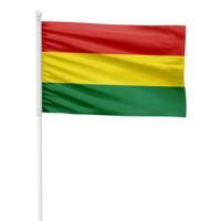 realistisk tolkning av de bolivia flagga vinka på en vit metall Pol med transparent bakgrund png