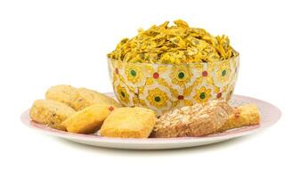 Indian Group of Diwali and Holi Celebration Food photo