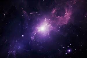 AI generated Purple Galaxy space stars in Outer Space. AI Generated photo