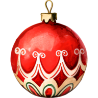 AI generated Watercolor Christmas tree decorations. Bright balls for decoration. png