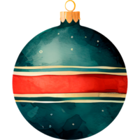 AI generated Watercolor Christmas tree decorations. Bright balls for decoration. png