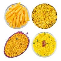 Collage of Indian Namkeen Food photo