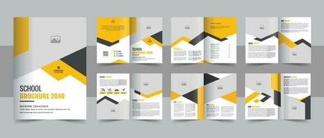 school education brochure design template layout with abstract shapes for learning vector