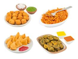 Indian Street Food Collection on White Background photo