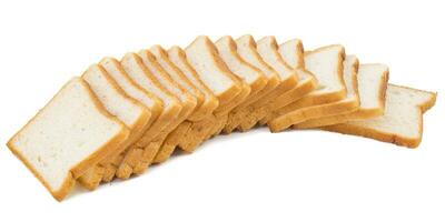Heap of Sliced Bread on White Background photo