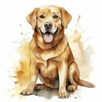 AI generated Watercolor dog clip art on white background. AI Generated photo