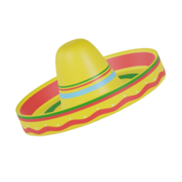 A yellow sombrero with a green rim and a yellow band around the top png