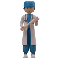 3d illustration of traumatologist with bone png