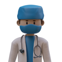 3d ikon av kirurg läkare bär en mask png