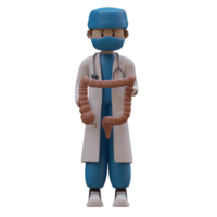 3d icono ilustración abdominal cirujano médico png