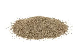 Pile of Dried Cumin Seeds on white Background photo