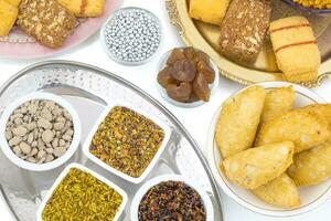 Indian Group of Diwali and Holi Celebration Food photo