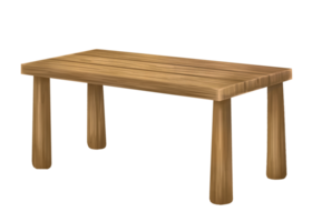 The table is made of light textured wood . Furniture for terraces, outdoor activities, travel, tourism and hiking. A place for camping, picnic in nature, garden. Isolated illustration png