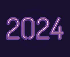 2024 Happy New Year Abstract Purple Graphic Design Vector Logo Symbol Illustration With Blue Background