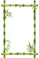 AI generated Bamboo frame border PNG transparent background