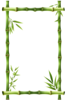 AI generated Bamboo frame border PNG transparent background