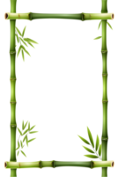 AI generated Bamboo frame border PNG transparent background