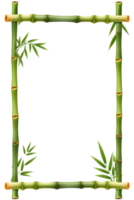 AI generated Bamboo frame border PNG transparent background