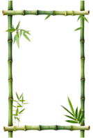 AI generated Bamboo frame border PNG transparent background