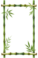AI generated Bamboo frame border PNG transparent background