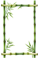 AI generated Bamboo frame border PNG transparent background