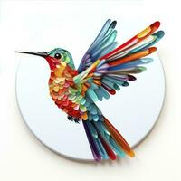 AI generated Hummingbird clipart on white background. AI Generated photo