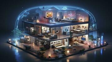 AI generated A Glimpse into the Connected Smart Home of Tomorrow. AI Generated photo