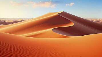 AI generated Desert with magical sands and dunes as inspiration for exotic adventures in dry climates.  AI Generated. photo