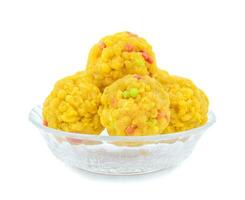 Indian Sweet Food Laddu on white background photo