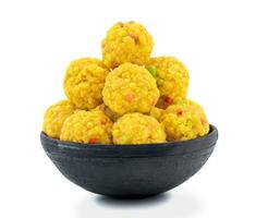 Indian Sweet Food Laddu on white background photo