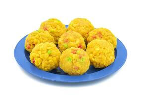 Indian Sweet Food Laddu on white background photo