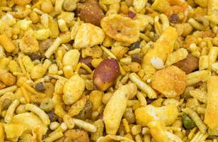 Indian Delicious And Crunchy Mix Namkeen Food photo