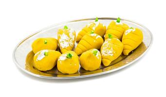 Indian Sweet Food Mango Mawa Pedha or Peda photo