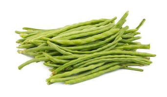 Heap of Green Beans on White Background photo