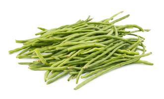 Heap of Green Beans on White Background photo