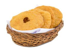 Indian Traditional Sweet Kachori on White Background photo