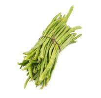 Heap of Green Beans on White Background photo