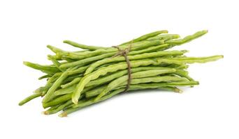 Heap of Green Beans on White Background photo
