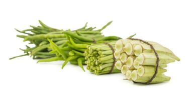 Green Okra Vegetable With Others Vegetable or Lady Finger, Bhindi on White Background photo