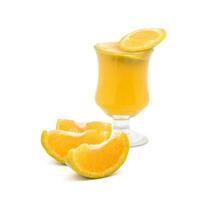 Fresco naranja Fruta jugo y rebanadas de naranja foto