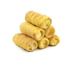 Indian Sweet Dish Puff Roll with Cream photo