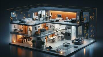 AI generated Connected Living, The IoT Revolution in Smart Homes. AI Generated photo