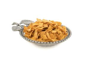 Indian Healthy Deep Fried Soya Chips Tea time Snack photo