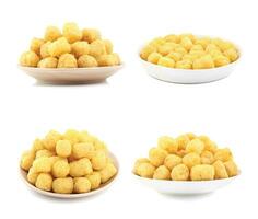 Collection of Tasty Round Shaped Yellow Snack photo