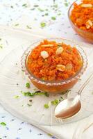 Indian Popular Sweet Food Carrot Halwa photo