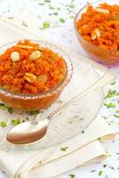 Indian Popular Sweet Food Carrot Halwa photo
