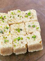 Indian Traditional Sweet Food Mysore Pak or Mysoor Pak photo