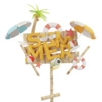 3D illustration of signs summertime png