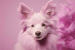 AI generated Pink colored dog. AI Generated photo