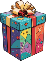 AI generated Colorful Boxing Day Gift Box Sticker png